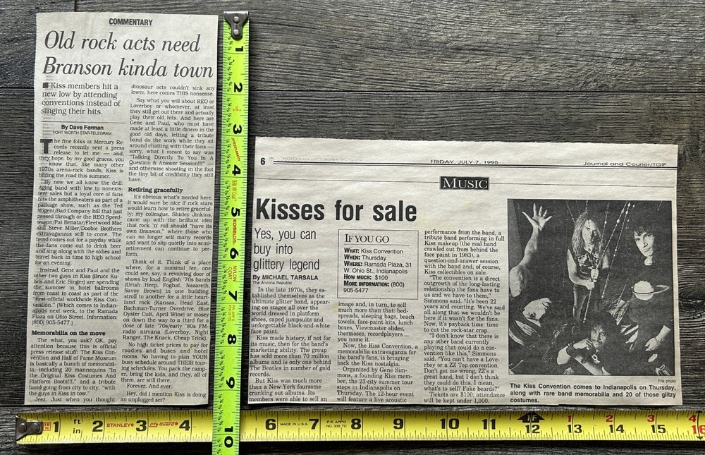 KISS Concert Clipping Kiss Unplugged Convention Indianapolis Lot Vintage Kiss