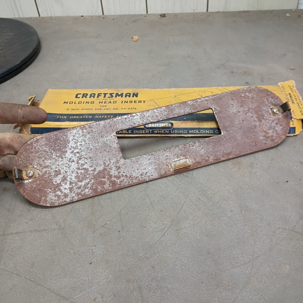 EARLY SEARS CRAFTSMAN 8 " BENCH TABLE SAW MOLDING HEAD INSERT