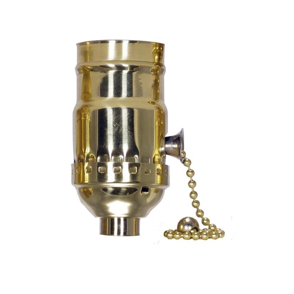 SOLID BRASS OFF/ON PULL-CHAIN SOCKET WITH BRASS BALL TR-411XNT