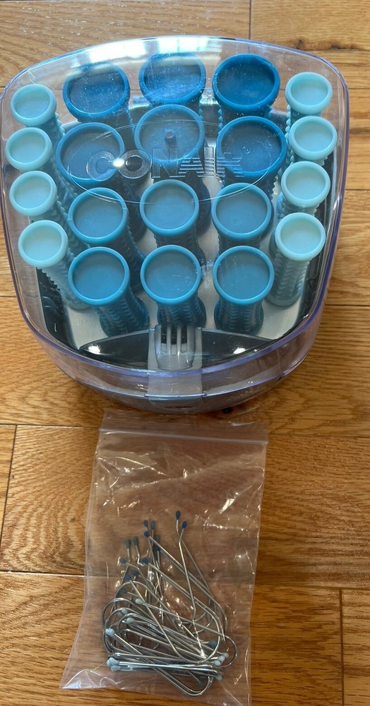 Conair Big Style Small Case Compact 20 Multi-Sized Hot Rollers Blue