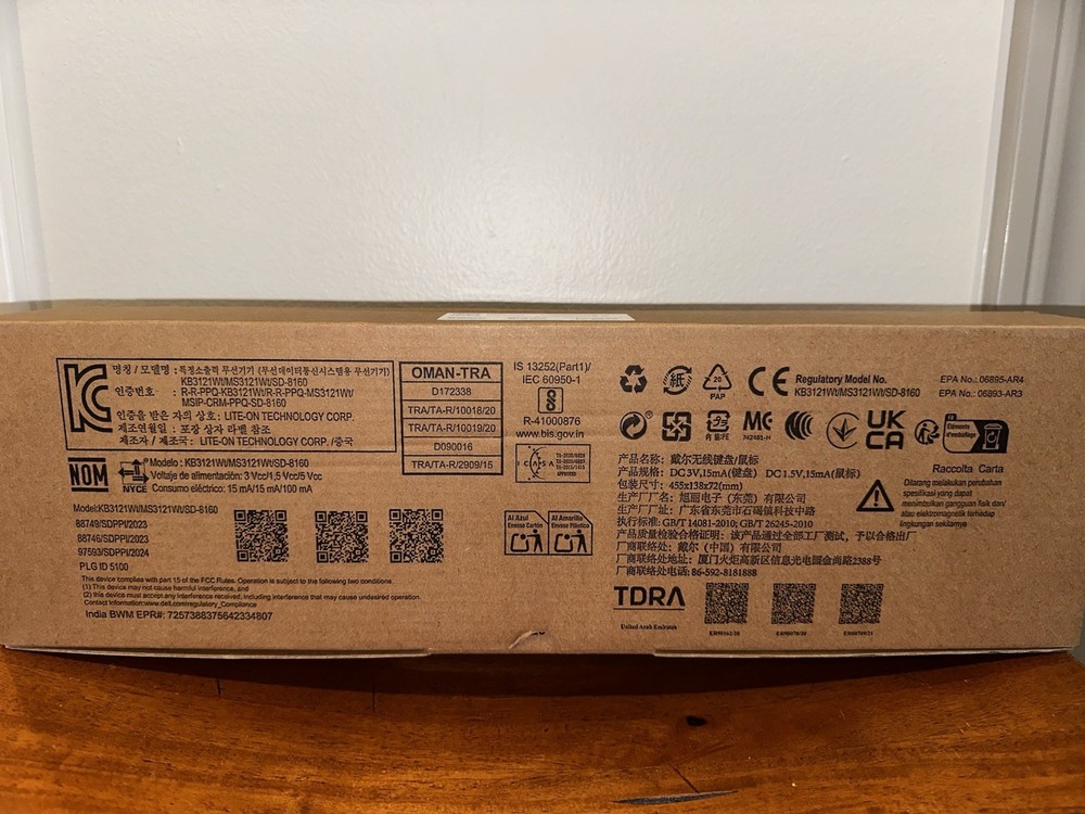 Dell KM5221W Wireless Combo Keyboard & Mouse