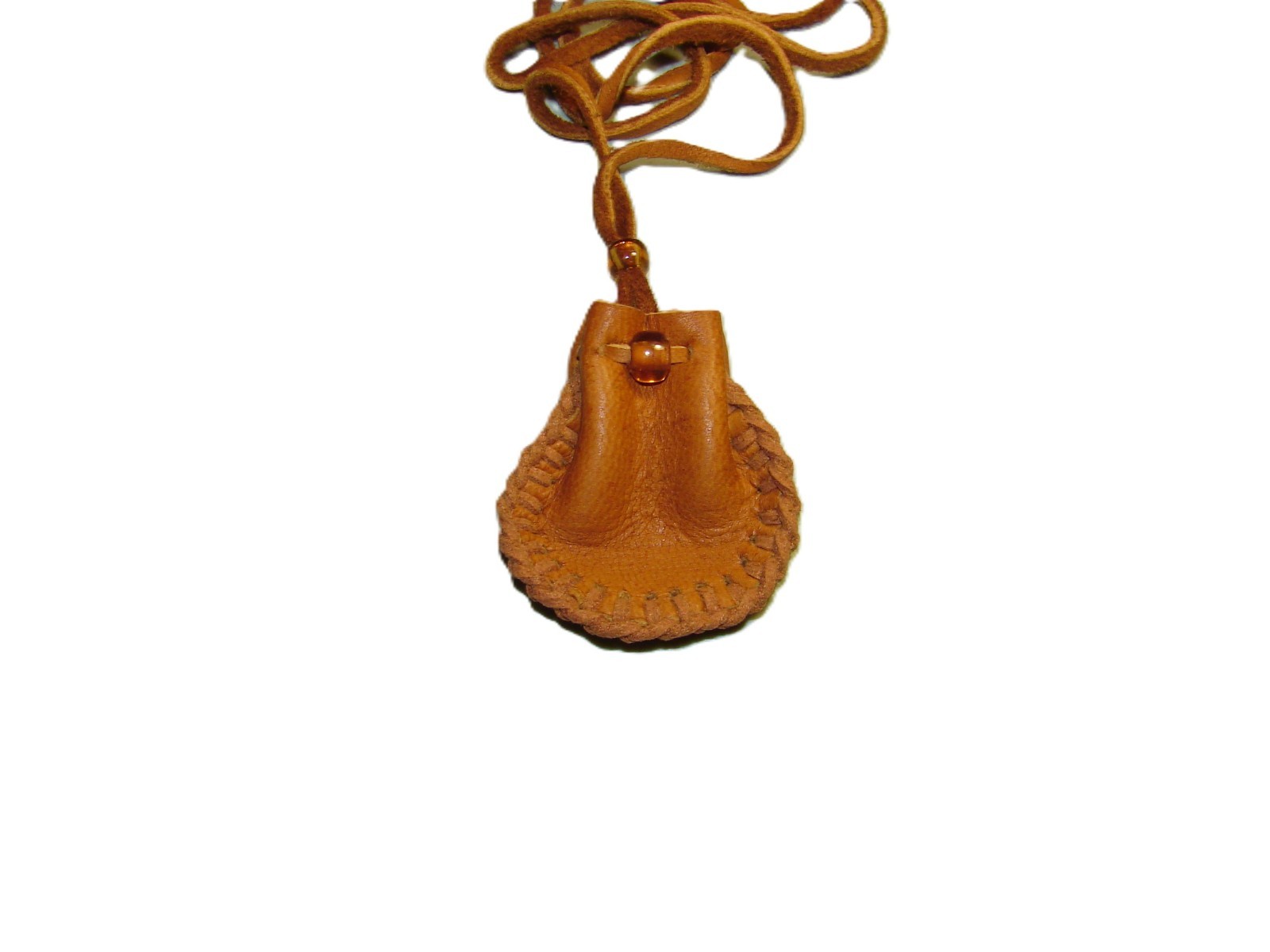Deerskin Leather Medicine Bag, Native American Style Necklace Pouch, 2 "