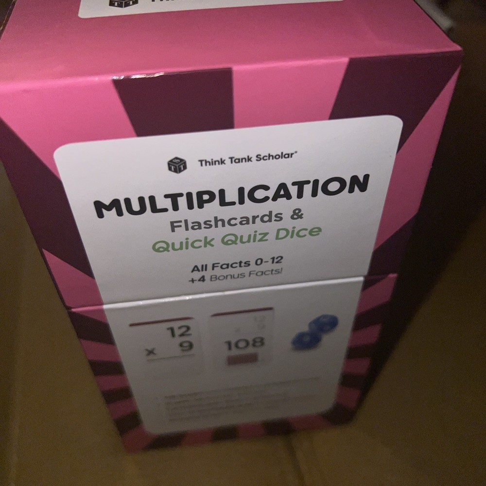 Think Tank Scholar Math Division,Multiplication Flash cards & Dice Bundle Fre🎁