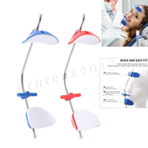 Dental Adjustable Orthodontic Face Reverse Pull Headgear Single Lever Red/Blue