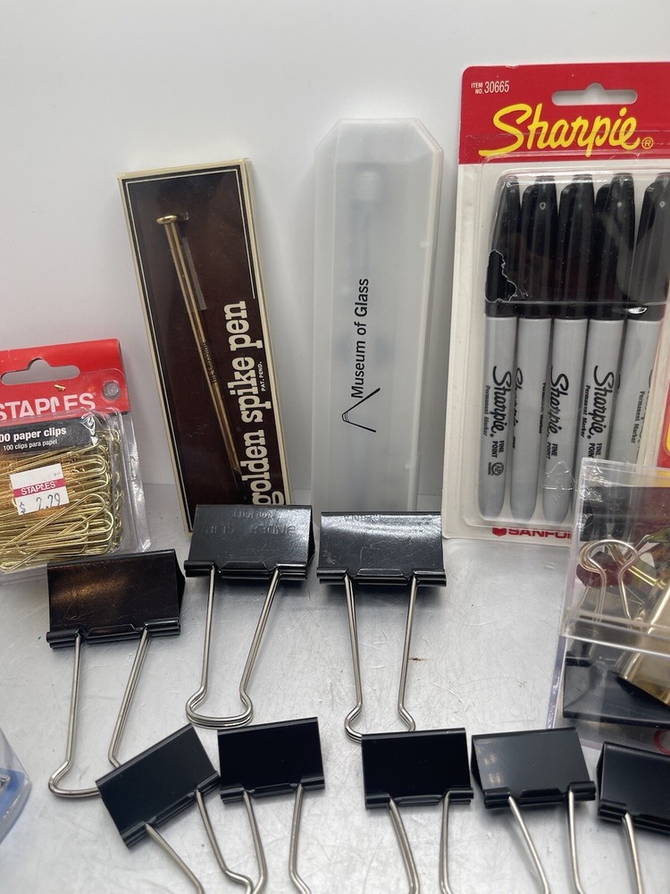 Binder Clips Paper Clamps Assorted Sizes Sharpies Stapler Paper Clips Office
