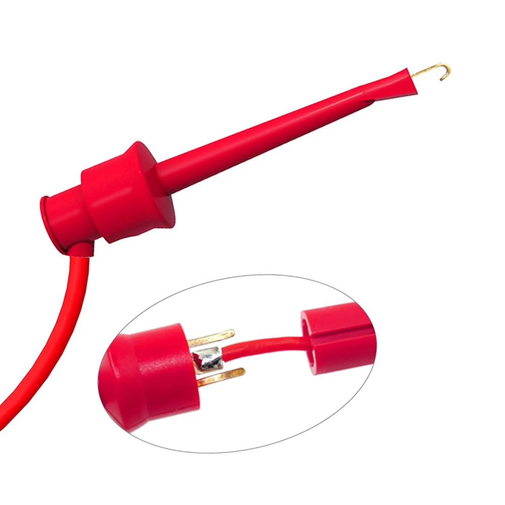 5x 4mm Stackable Banana Plug To Test Hook Clip Test Leads Mini Grabber Cable US