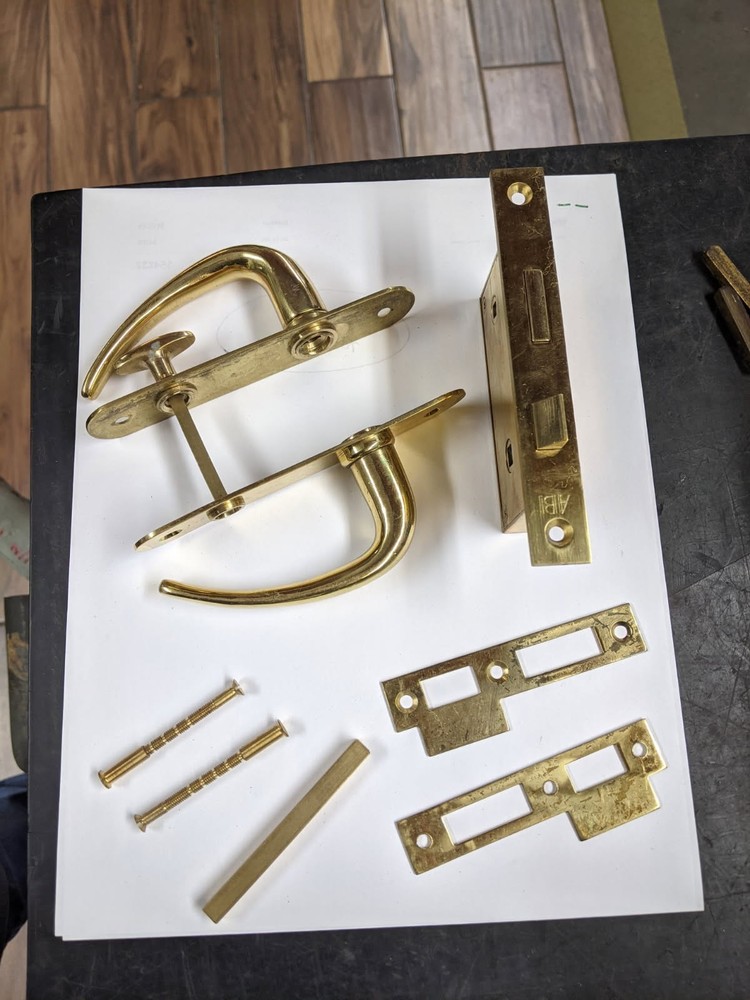 ABI solid brass mortise door latch assembly