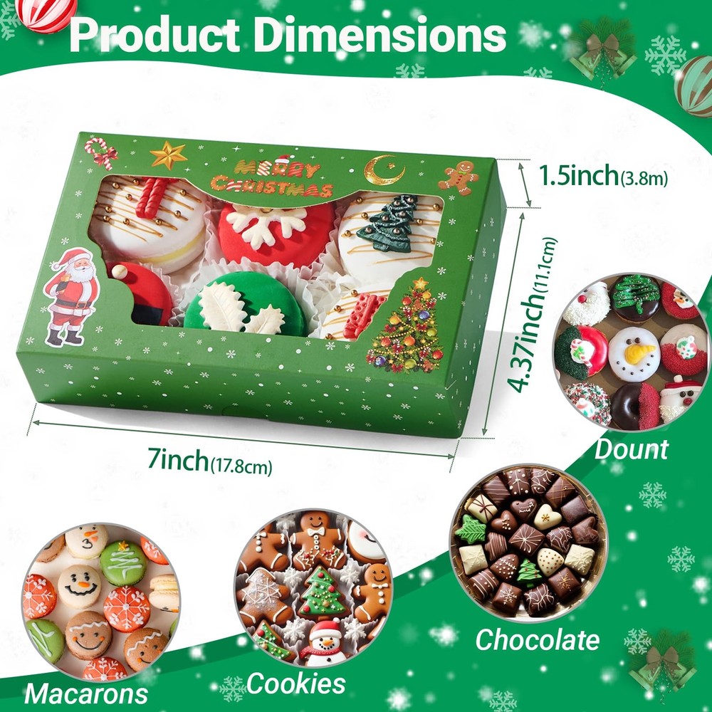 48PCS Christmas Treats Boxes, 3 patterns 1 Count (Pack of 48), 3 Pattern