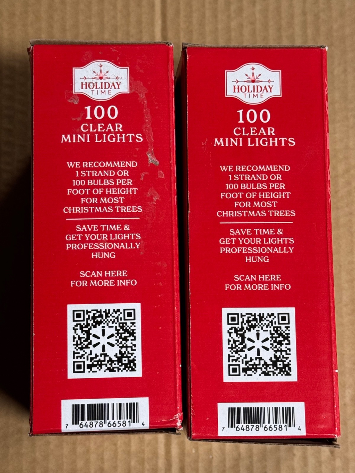 (2) NEW Holiday Time Clear 100 Mini Lights With Green Wire 21 Ft 200 TOTAL
