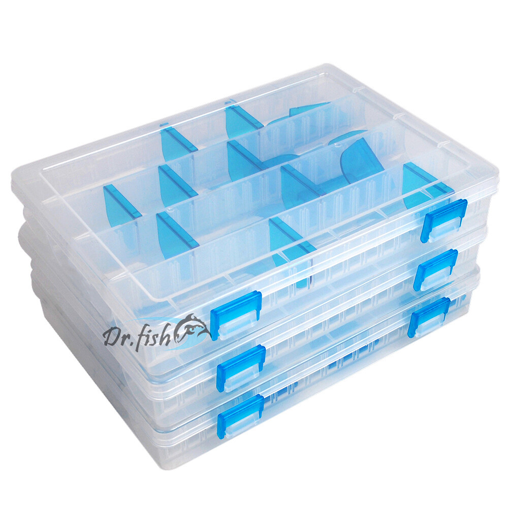 Fishing Tackle Box Lure Bait Hook Storage Compartment Case Waterproof Adjustable