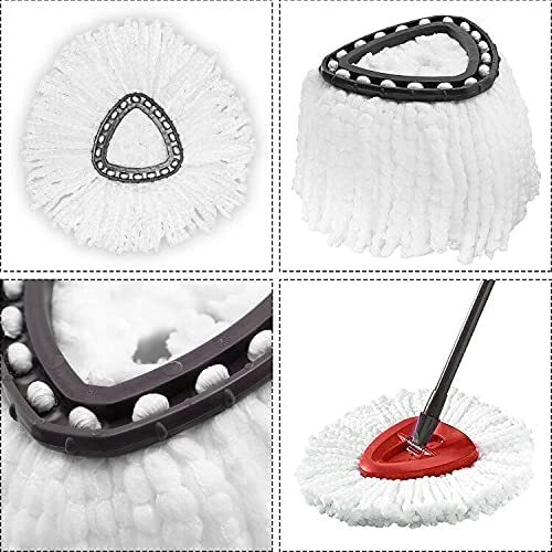 6 Pcs Replacement Microfiber Mop HEAD For O-Cedar Spin Mop Refills Easy Clean