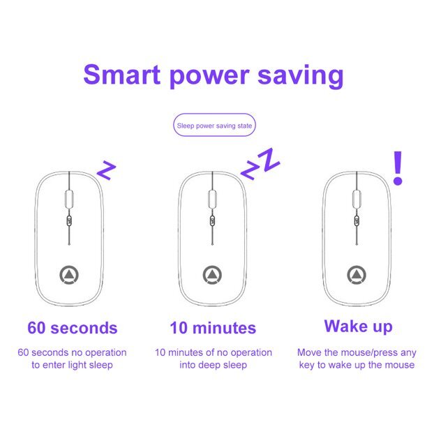 2.4GHz Wireless Optical Mouse USB Rechargeable RGB Cordless Mice For PC Laptop