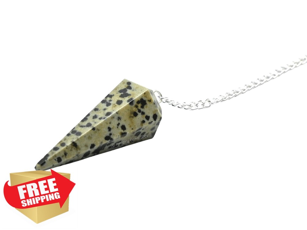 Dalmatian Jasper Crystal Pendulum Dowsing Divination Healing Stone