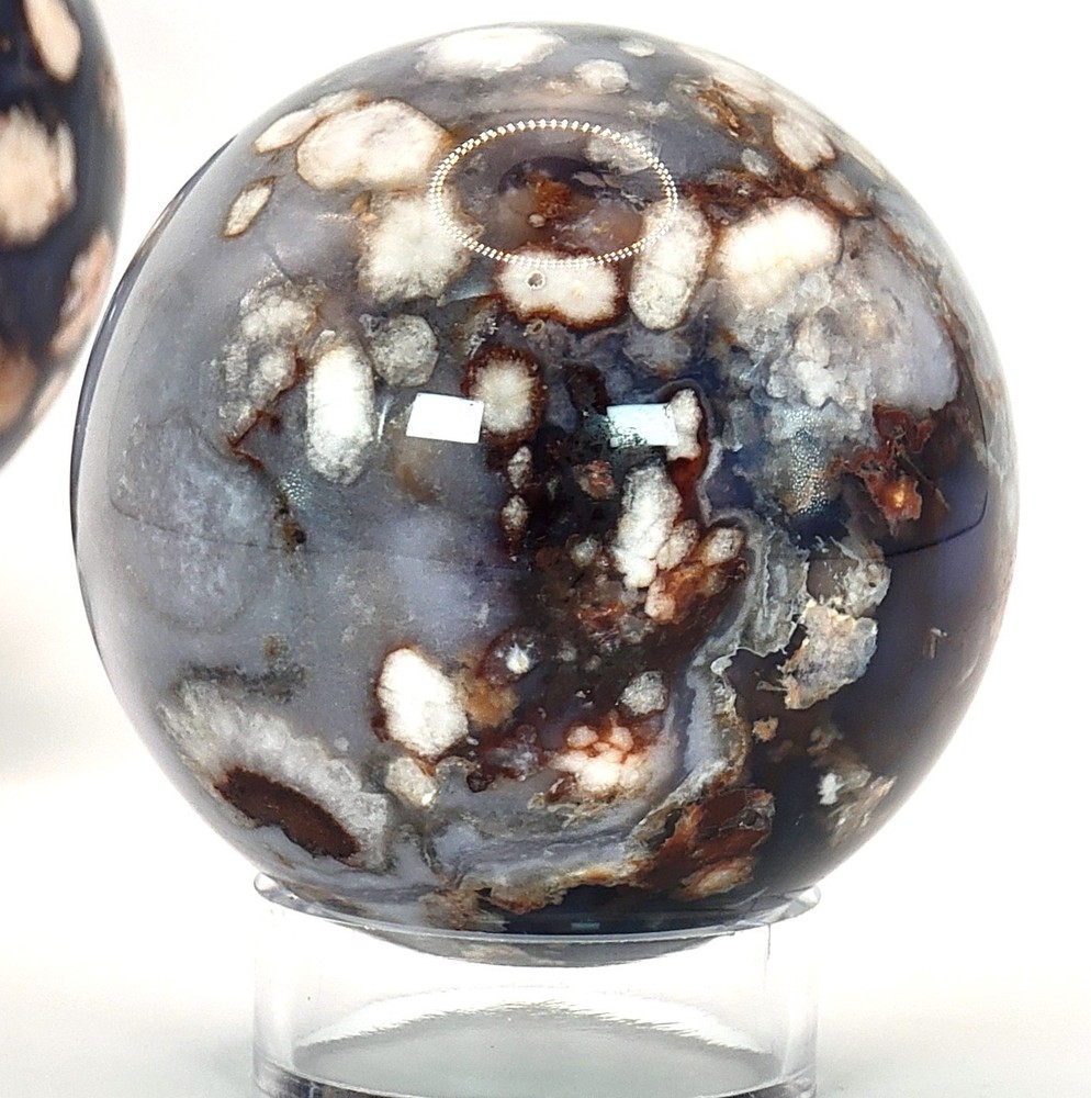 Blue Flower Agate Sphere- Over 2" Diameter - WYSIWYG