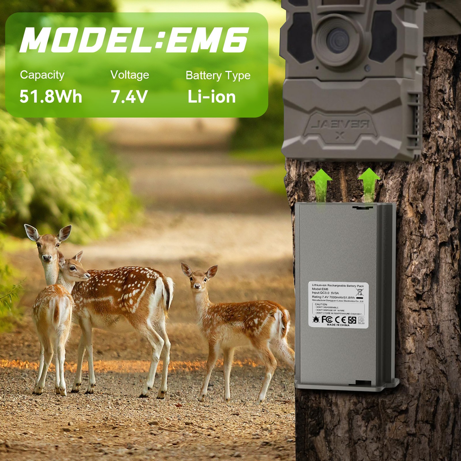 FOR TACTACAM Reveal Lipo Lithium Battery Pack for Reveal X Gen 3.0, 2.0