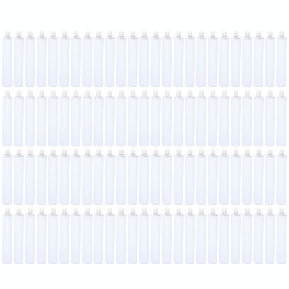 100Pcs Reusable Aluminum Empty Unsealed Toothpaste Tubes Needle Cap Full Box