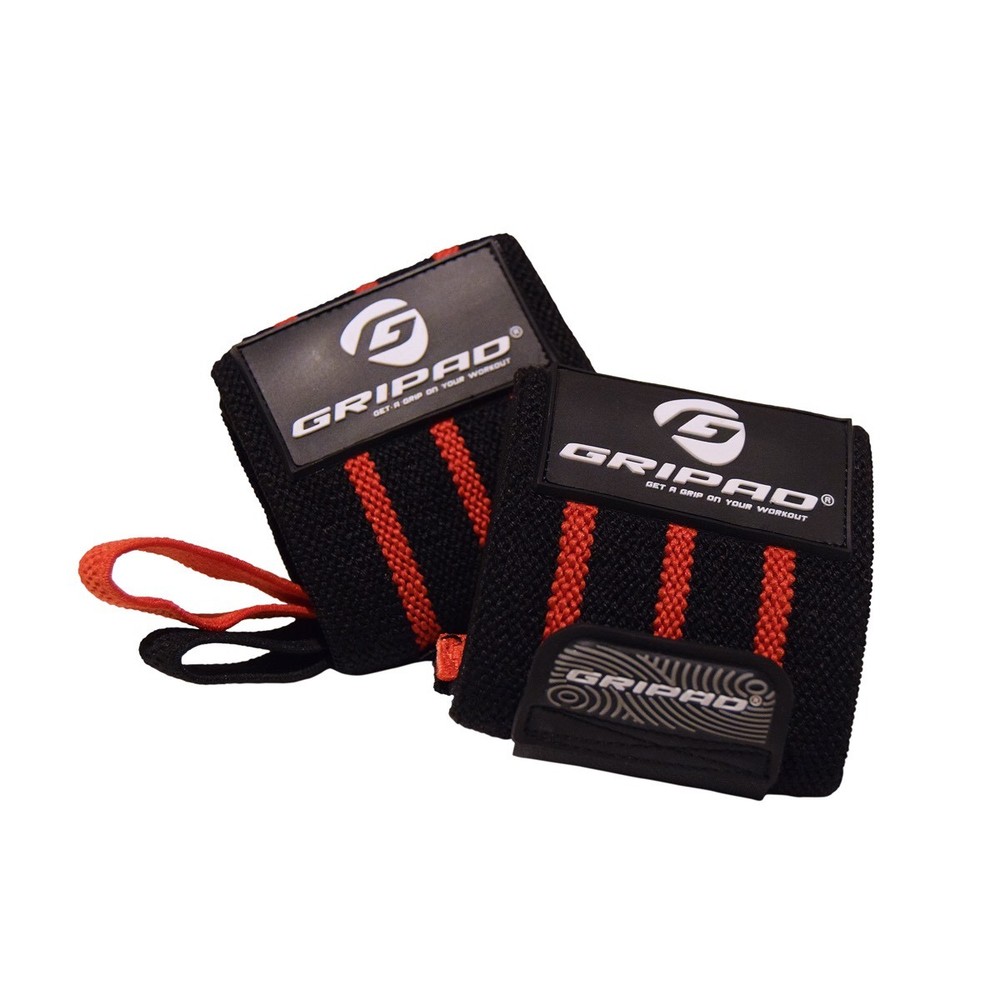 Black & Red Gripad Wrist Wraps