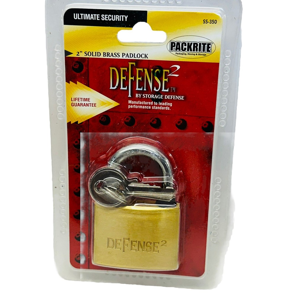 ( LOT OF 4) PACKRITE 2" SOLID BRASS PADLOCK MODEL SS-350