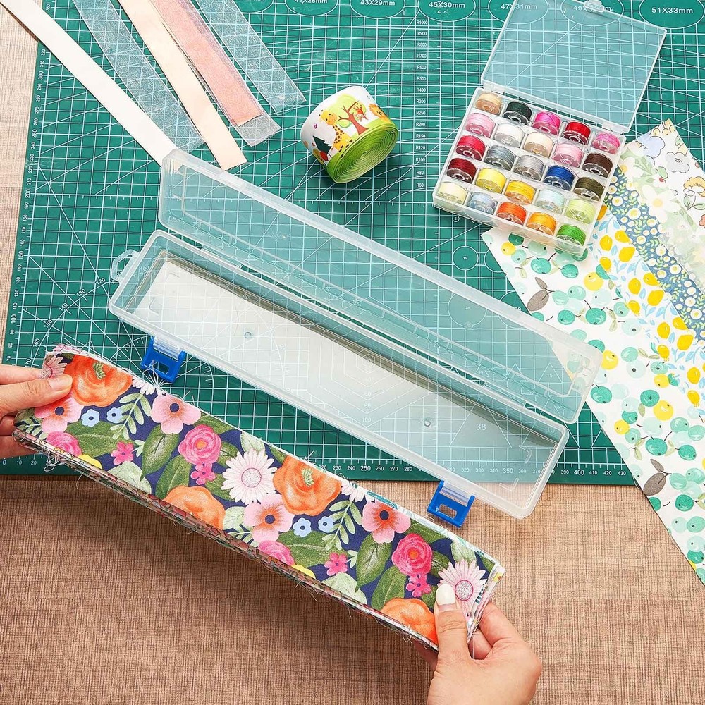4 Pcs Fabric Strip Case Jelly Cotton Fabric Patchwork Roll Storage Case Bulle...