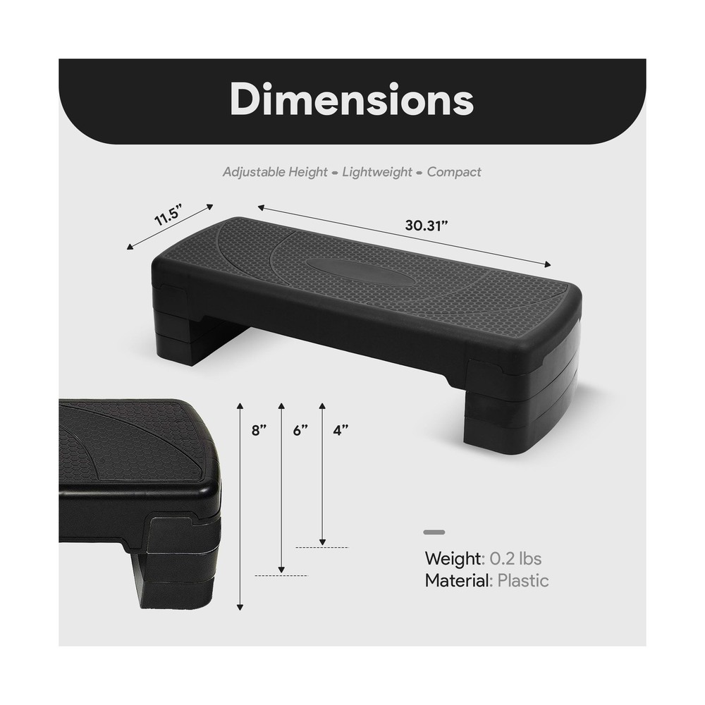 BalanceFrom Aerobic Step Platform Trainer with Adjustable 3-Level Risers, 400...