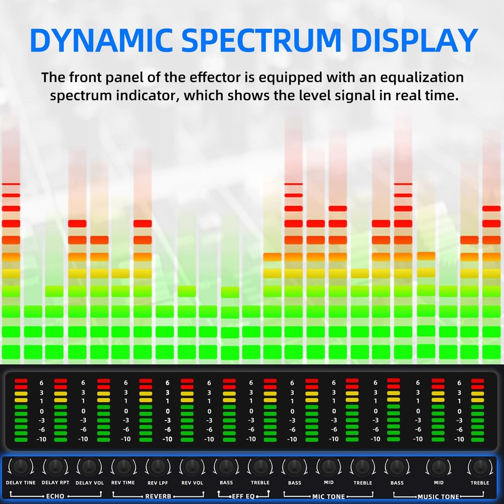 K-6 Professional KTV Digital pre-stage Effector Anti-howling Audio Processor ...