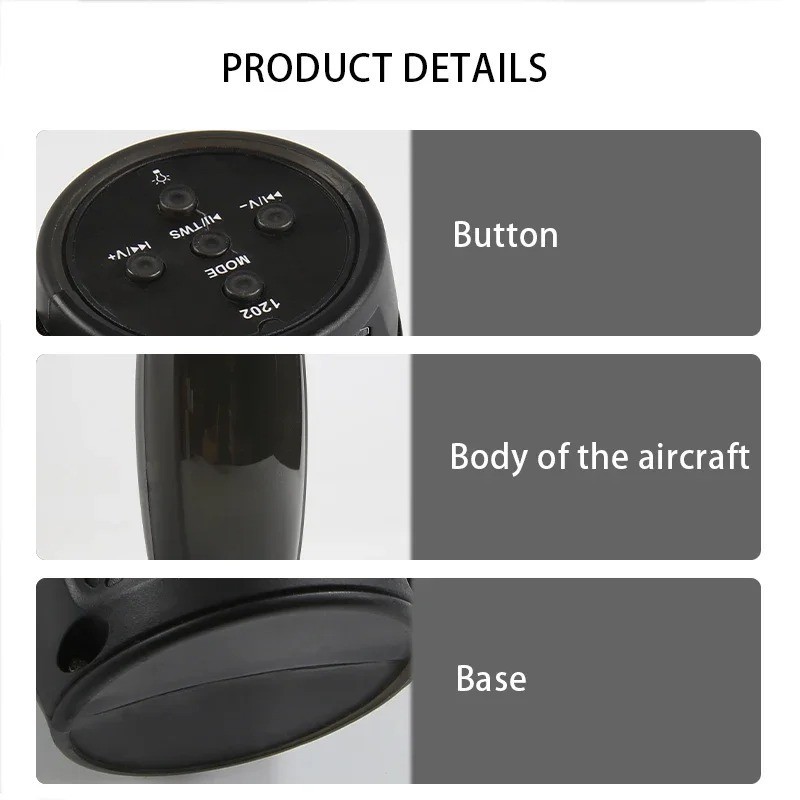 Portable Bluetooth Speaker LED Light Subwoofer Bass USB Rechargeable TWS