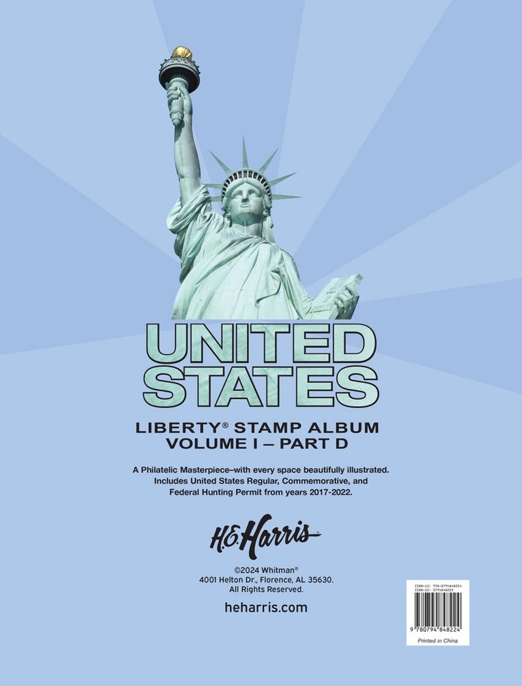 HE Harris USA LIBERTY 1 STAMP PAGES Part D 2017-2022 ( Liberty I ) PAGES ONLY
