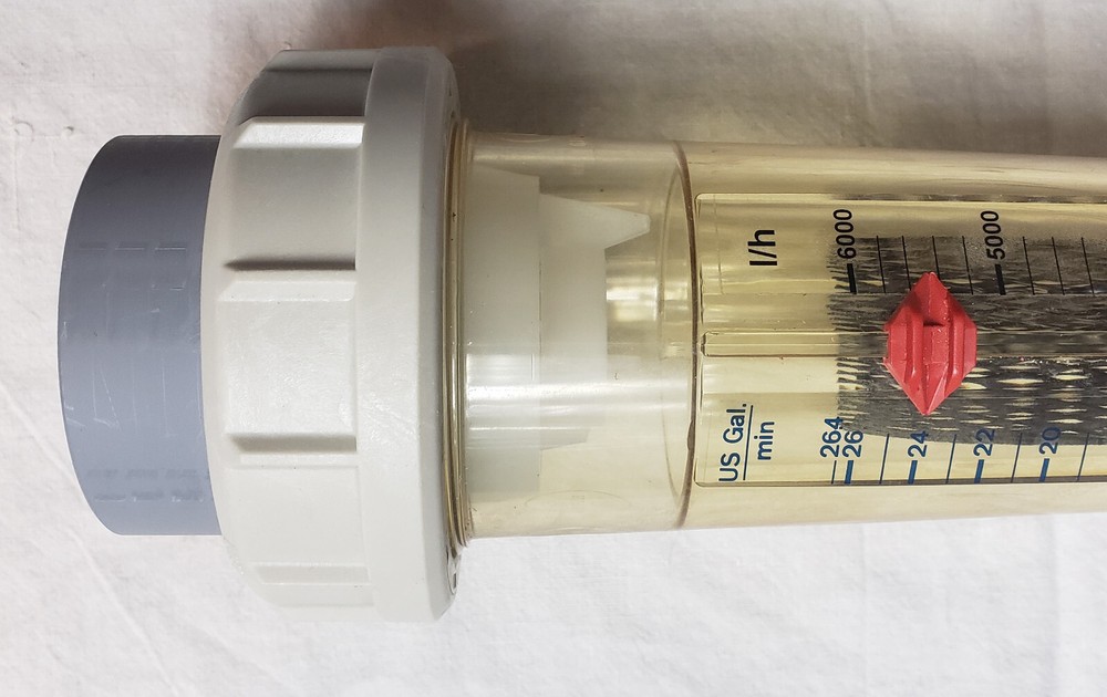 Large 600-6000 l/h Flow Meter , Conical Float , Variable Area , 16 1/2" long