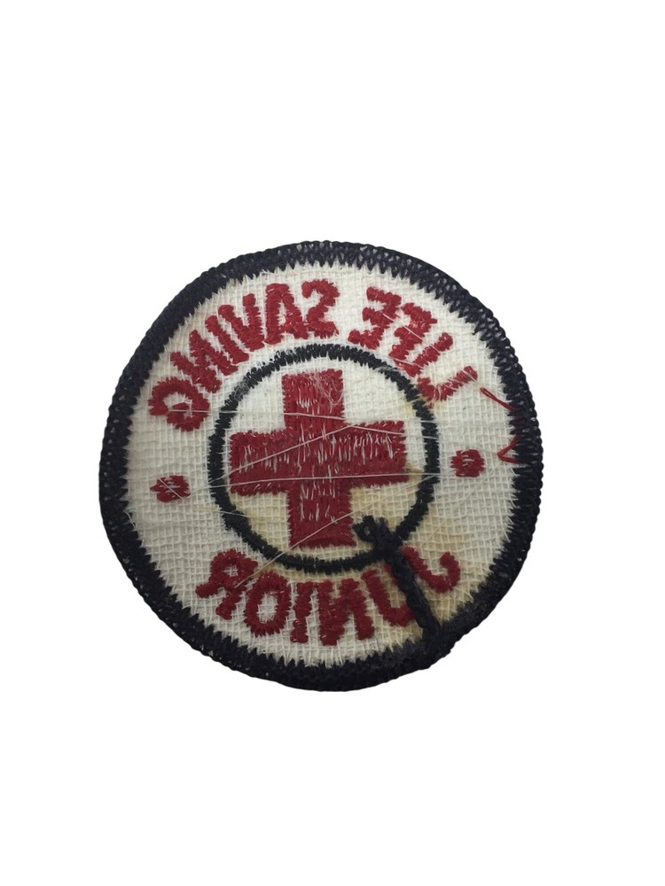 Vintage LIFE SAVING JUNIOR Red Cross Circle Patch