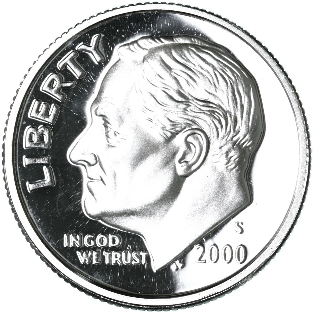 2000 S Roosevelt Dime Gem DCam Proof 90% Silver