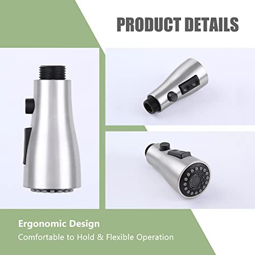 Kitchen Faucet Head Replacement Spray Head Chrome, Pull Down Hose Sprayer Nozzle