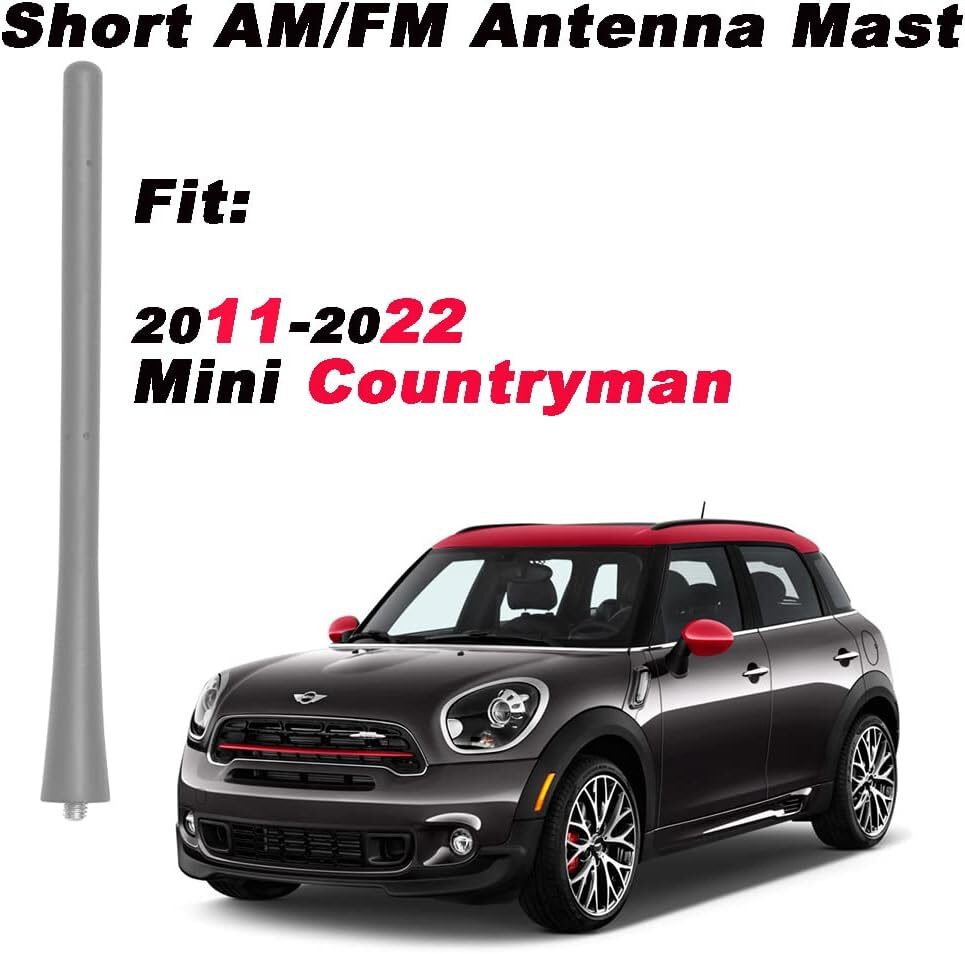 7 inch Antenna Mast Compatible with BMW Mini Cooper Select Models, Black