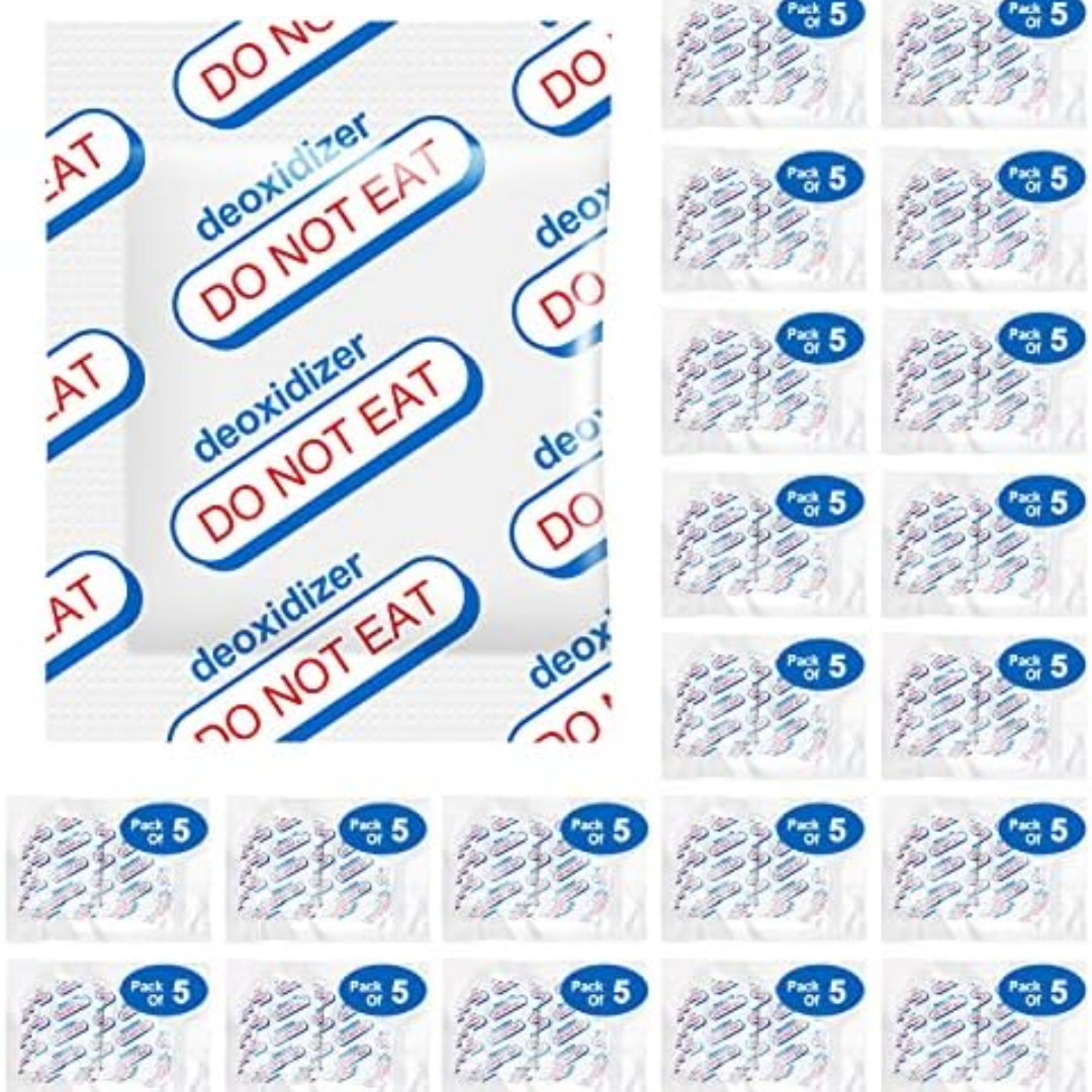 500cc Oxygen Absorbers for Food Storage - 100 Count (20x Packs of 5) - for Long