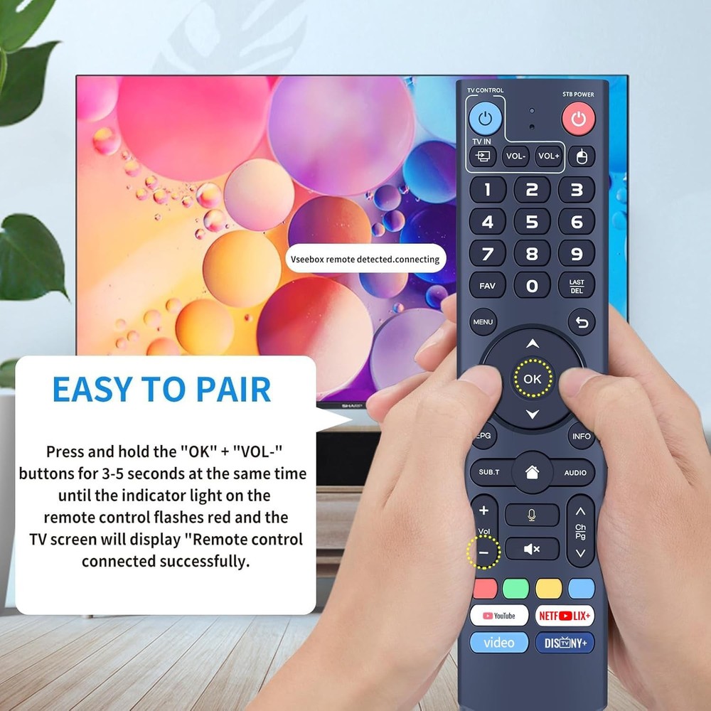 V3 Pro Replacement Voice Remote Control Compatible with vSeeBox V5 / V3...