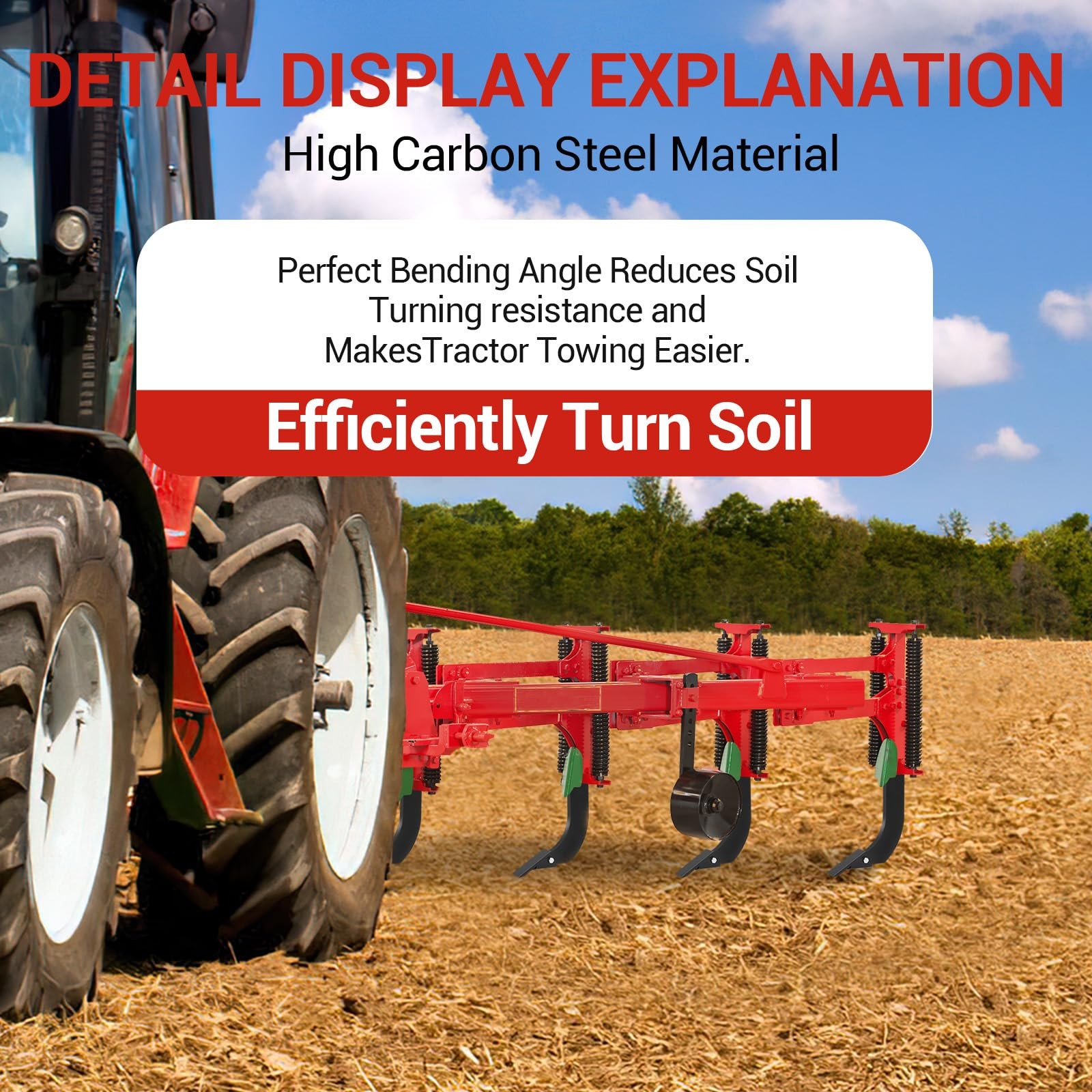 5 PCS Box Blade Shank for Tractor 18" Ripper Shanks Scarifier Tooth with 4 Holes