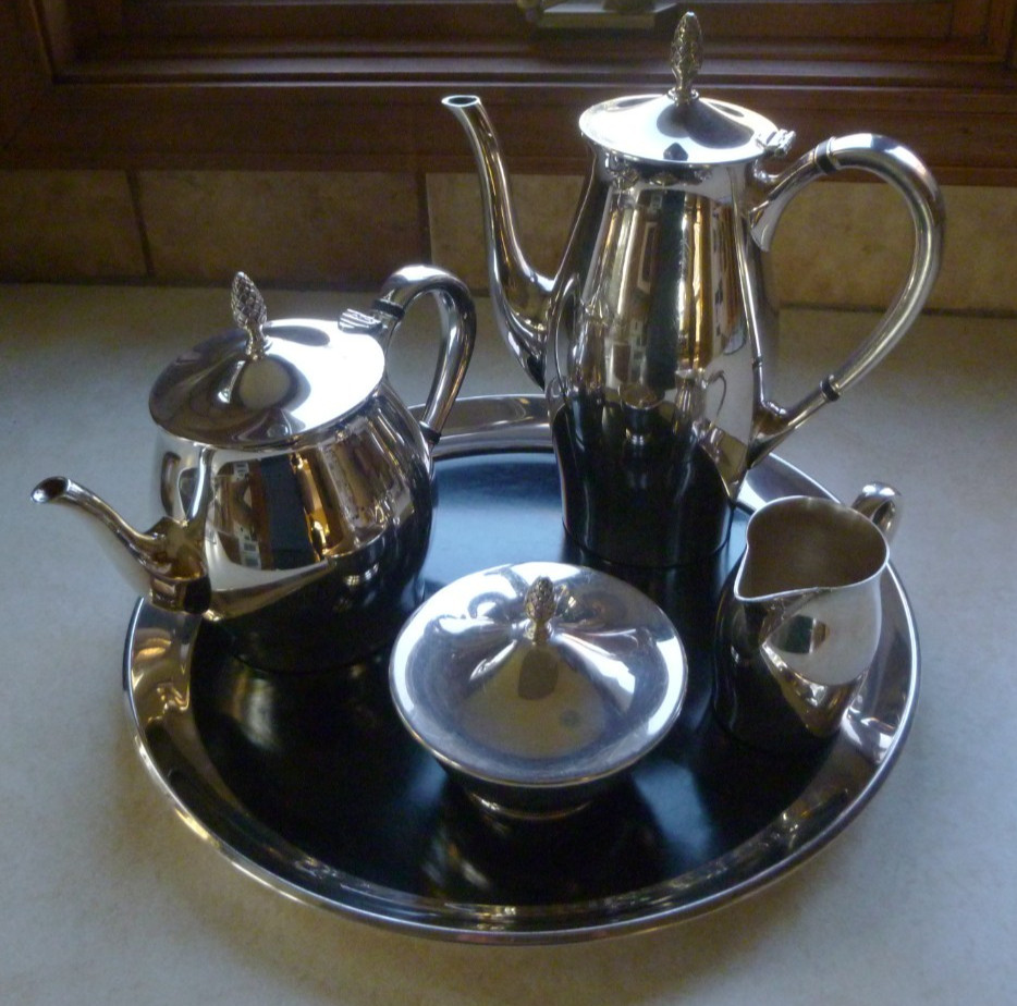 Gorham Paul Revere Silverplate Coffee & Tea Service 5 Piece Set