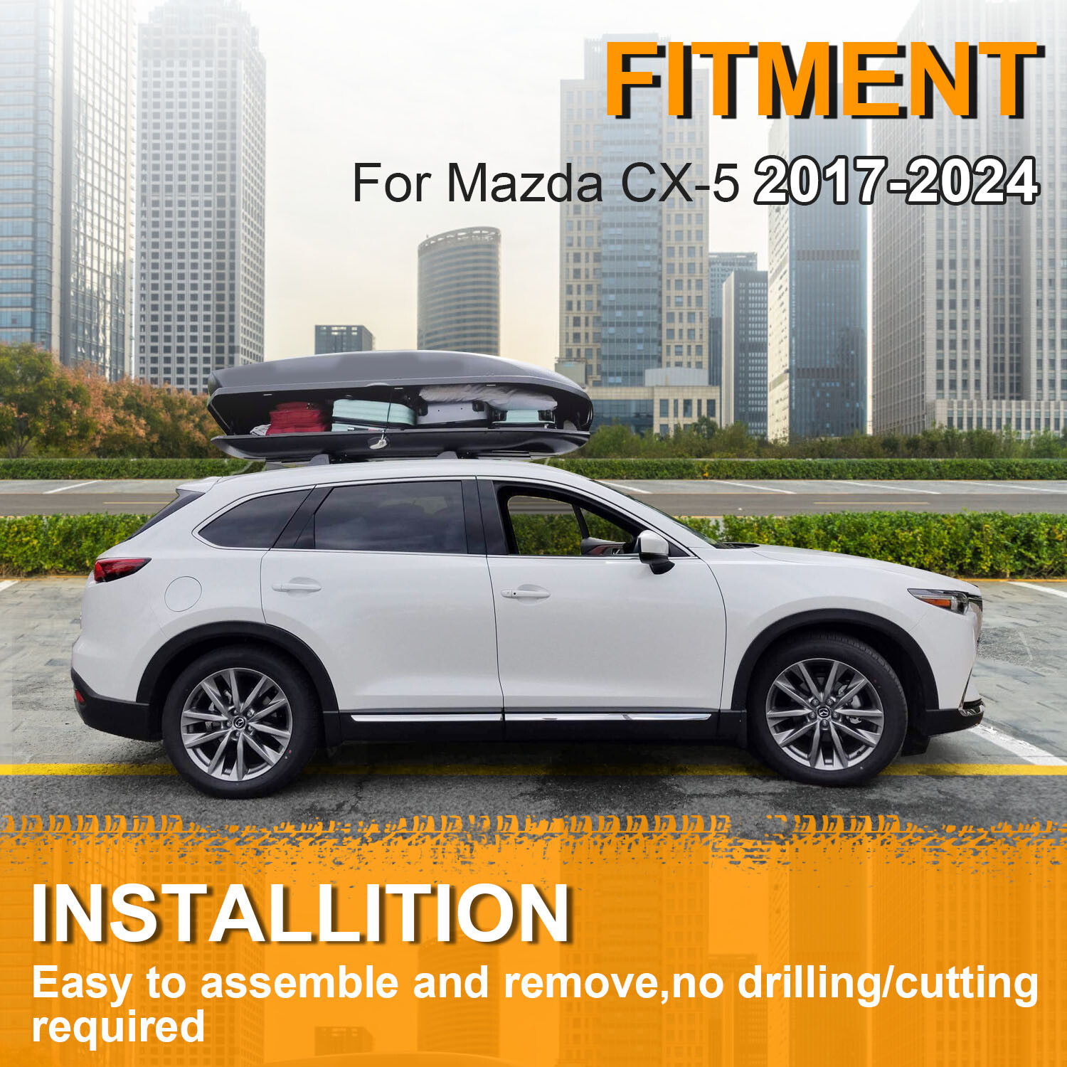 4Pcs For Mazda CX-5 CX5 2017-2024 2022 Roof Rail Rack Carrier Cross Bar Crossbar