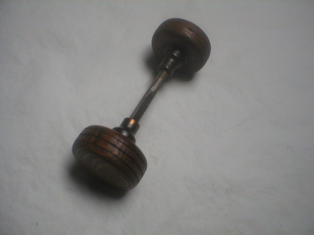 Antique Wood Doorknob Pair
