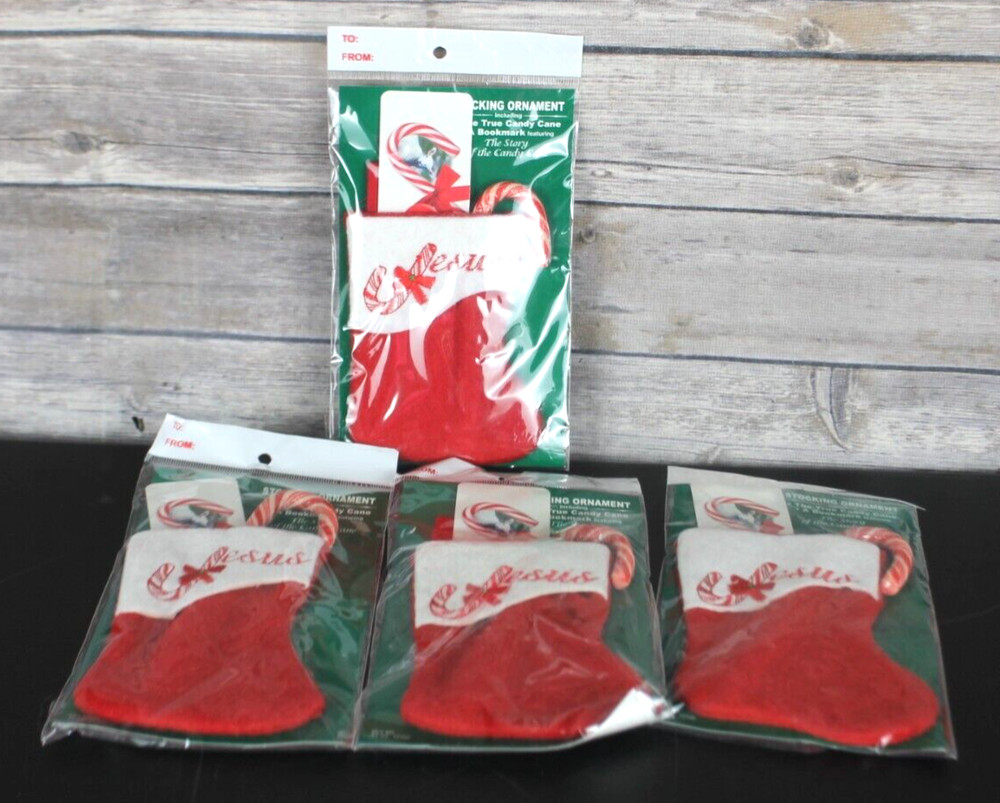 Scripture Candy Pack of 4 Jesus Stocking Candy Cane Scripture Bookmark New
