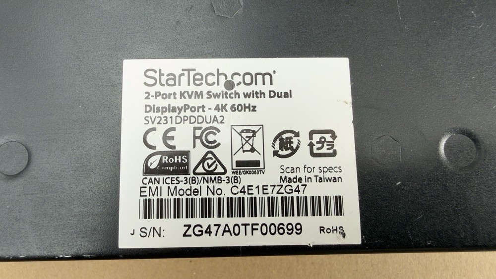 StarTech SV231DPDDUA 2-Port Dual DisplayPort USB KVM Working