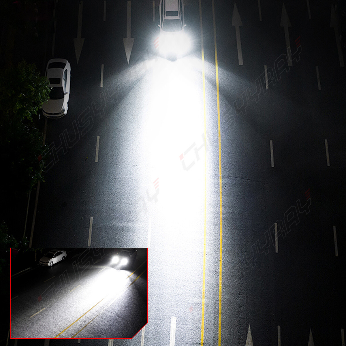 For Kawasaki ZX1400A Ninja ZX14 2006 2007 4x H11 H9 Lamp LED Headlight Bulbs Kit