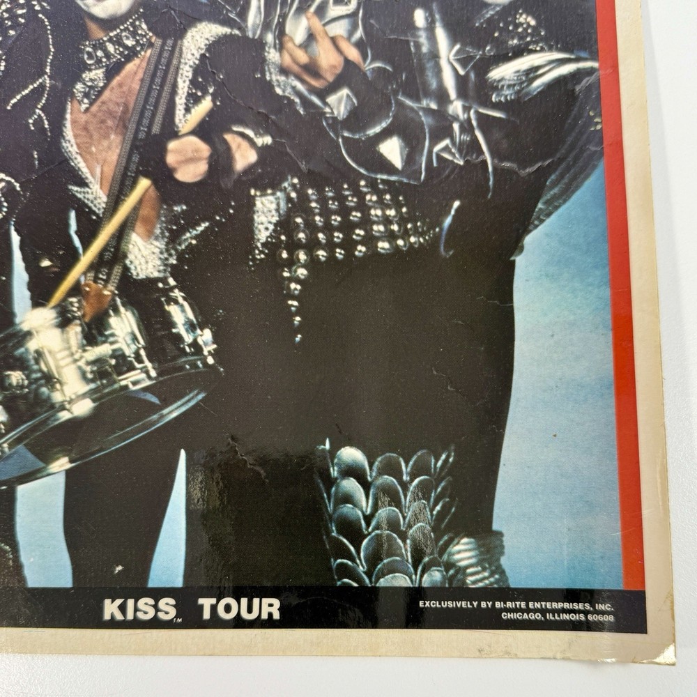 1976 KISS Tour Large Sticker Decal Poster 8.5x10 Gene Simmons Bi-Rite Enterprise