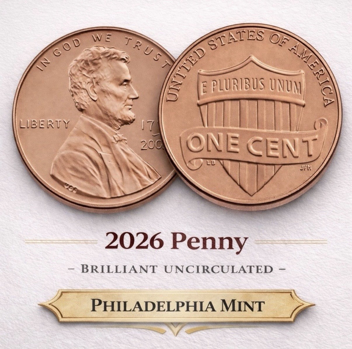 2026 PENNY ~ Uncirculated ~ Philadelphia Mint ~ Only 190k Minted SemiQ Pre-order