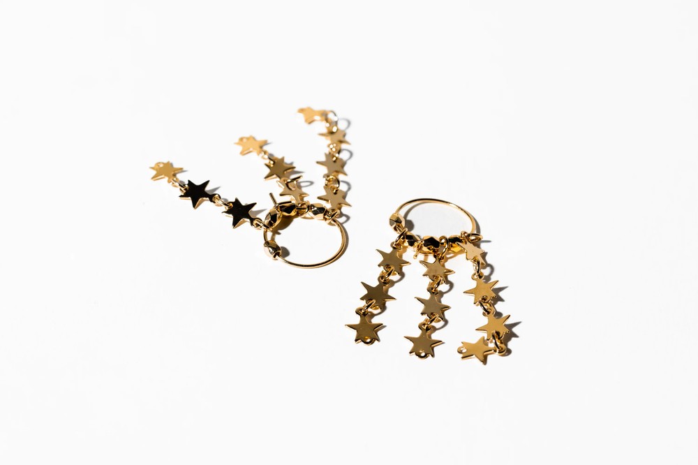 Gold Star Drop Earrings