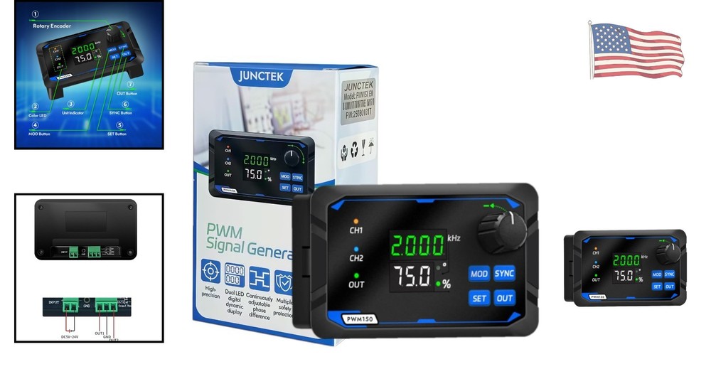 PWM Frequency Function Generator with Adjustable Duty Cycle and Phase Control