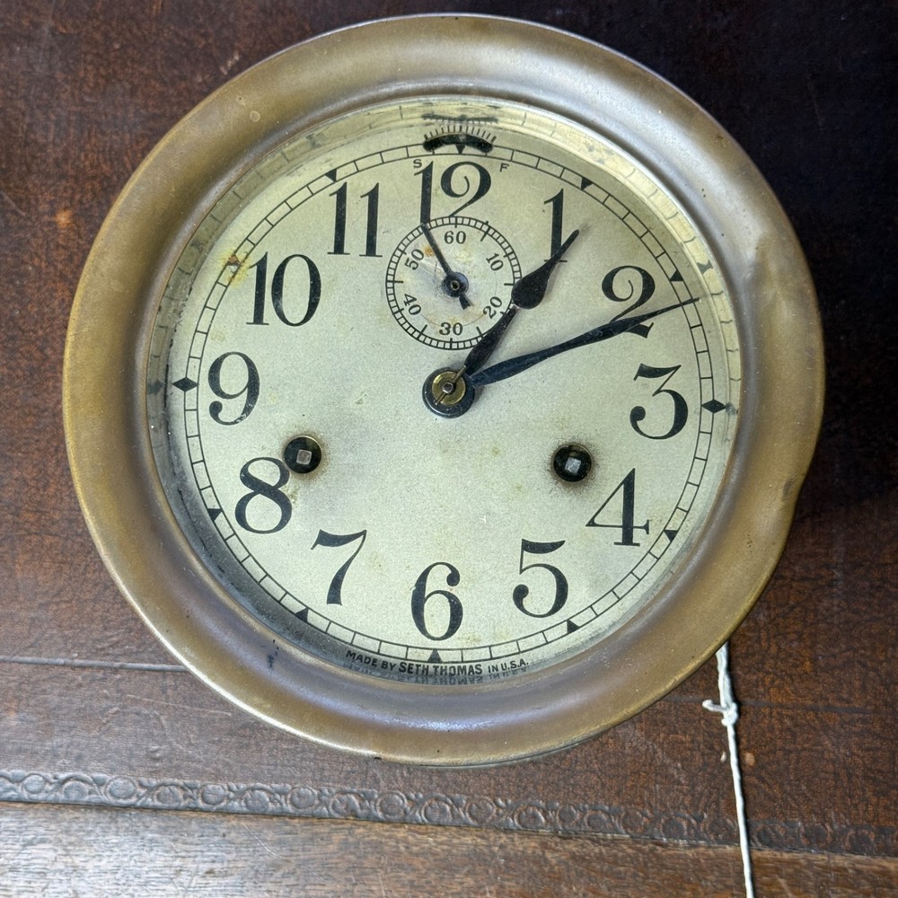 Antique SETH THOMAS Nautical Bulkhead Repeating Clock Repeater Working Great