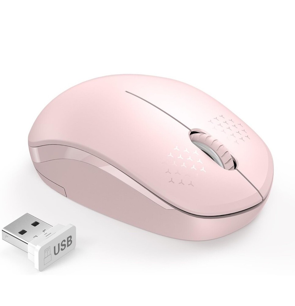 Seenda Wireless Mouse, 2.4 GHz Mouse with USB Receiver  (Rosa)