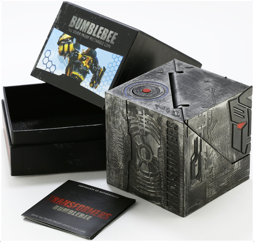 2014 Transformers Bumblebee hologram colored proof silver coin