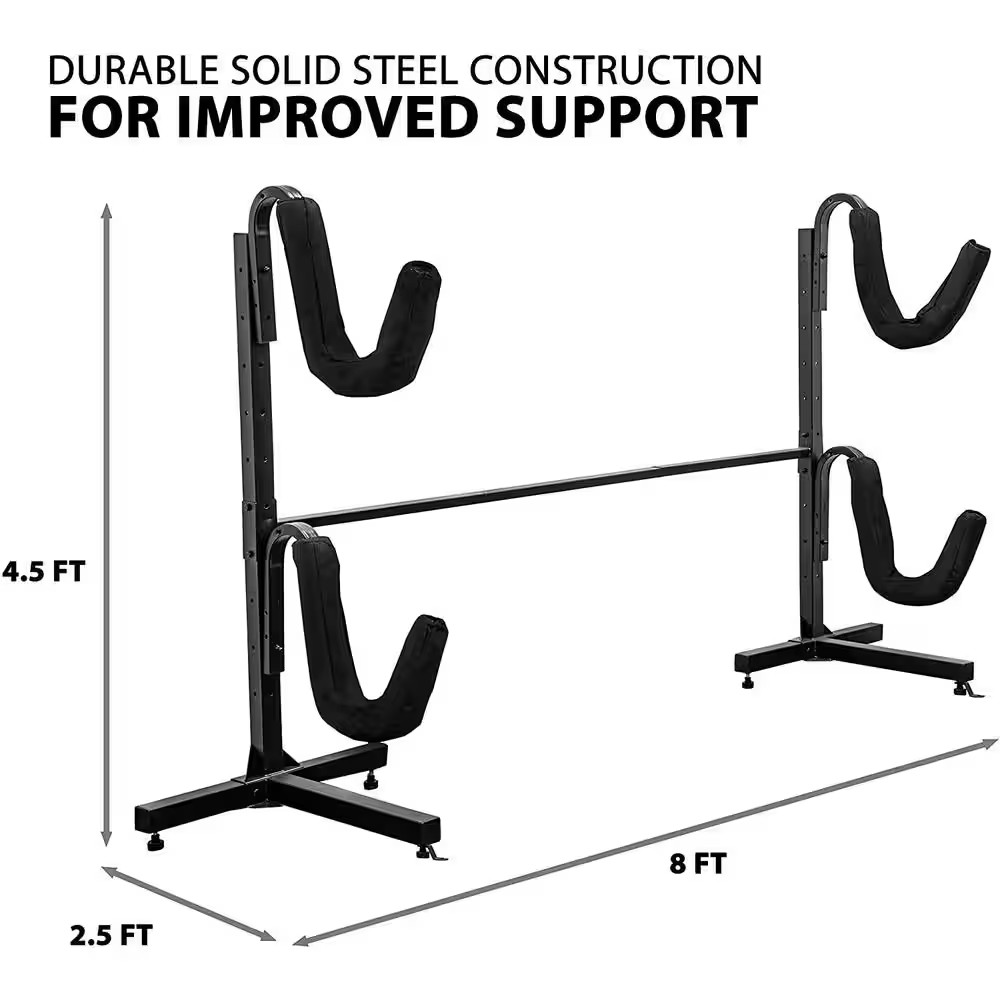 Black 2- Kayak Freestanding Storage Rack