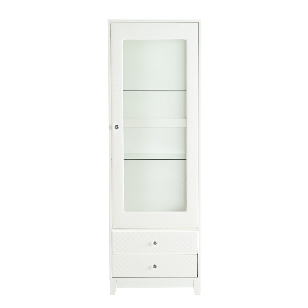 71'' Freestanding Display Cabinet with 2 Storage Drawers